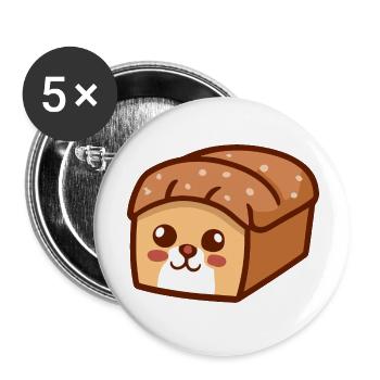 Bread Loaf Cat - Buttons large 2.2'' (5-pack) - white