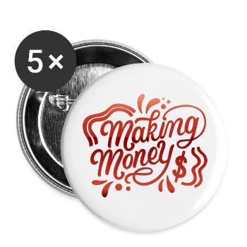 making money - Buttons large 2.2'' (5-pack) - white