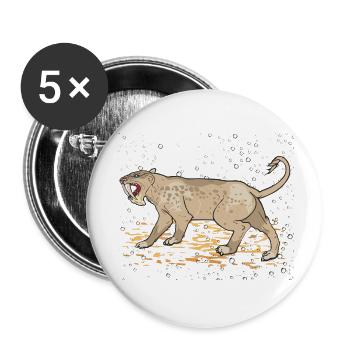 The long fanged lioness with a terrifying open mou - Buttons large 2.2'' (5-pack) - white
