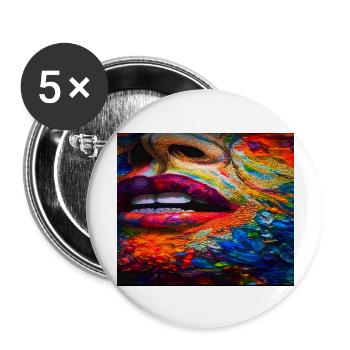 BEAUTIFUL FACE - Buttons large 2.2'' (5-pack) - white