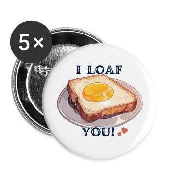 Loaf of Love - Buttons large 2.2'' (5-pack) - white