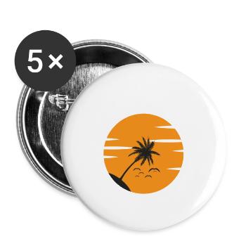 sunset Classic T-Shirt - Buttons large 2.2'' (5-pack) - white