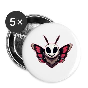 Evil Moth - Buttons large 2.2'' (5-pack) - white