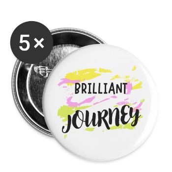 Brilliant Journey – Apple Bean - Buttons large 2.2'' (5-pack) - white
