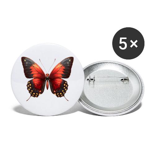 Bright Red, Black, and Yellow Butterfly - Buttons large 2.2'' (5-pack)