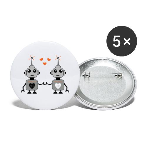 Robot Couple - Buttons large 2.2'' (5-pack)