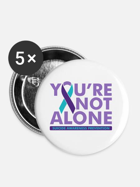 Suicide Awareness Prevention - Buttons large 2.2'' (5-pack) - white