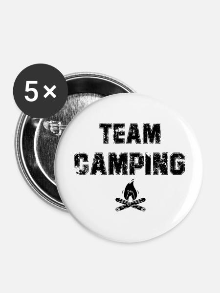 Team camping - Buttons large 2.2'' (5-pack) - white