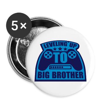 Leveling up big brother - Buttons large 2.2'' (5-pack) - white