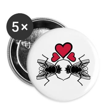 In love house flies - Buttons large 2.2'' (5-pack) - white