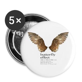 Butterfly effect. Angelwings - Buttons large 2.2'' (5-pack) - white