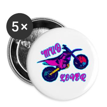 Mud lover - Buttons large 2.2'' (5-pack) - white