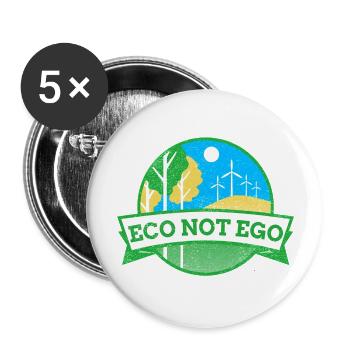 Eco not ego Save planet Earth - Buttons large 2.2'' (5-pack) - white