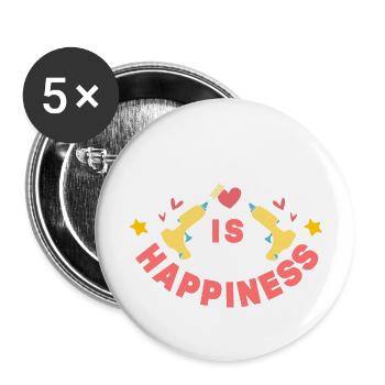 Craftiness Is Happiness Happy Crafter - Buttons large 2.2'' (5-pack) - white