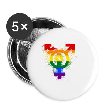 rainbow,gay,pride,gay pride, LGBT,trans - Buttons large 2.2'' (5-pack) - white