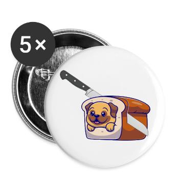 DESIGNHes Pure Bread - Buttons large 2.2'' (5-pack) - white