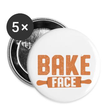 Resting Bake Face Humorous Baking - Buttons large 2.2'' (5-pack) - white
