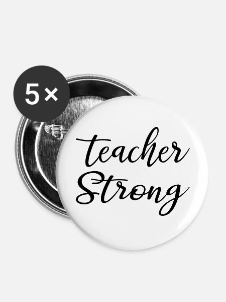 Strong Teacher - Buttons large 2.2'' (5-pack) - white