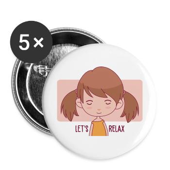 Lets Relax Cute Girl Retro Design - Buttons large 2.2'' (5-pack) - white