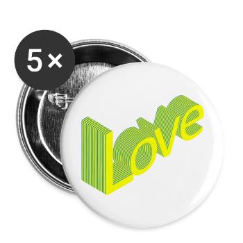 Blue Love - Buttons large 2.2'' (5-pack) - white