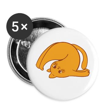 Cat Yoga Level Expert - Buttons large 2.2'' (5-pack) - white
