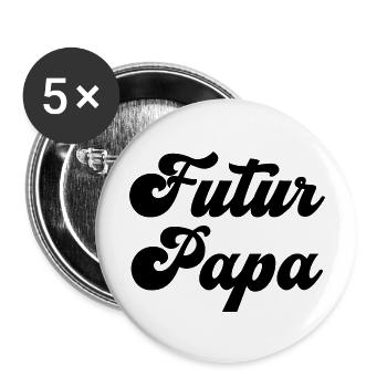 Futur Papa - Buttons large 2.2'' (5-pack) - white