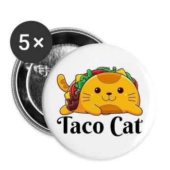 Cute Cat Taco Cat Funny Cat - Buttons large 2.2'' (5-pack) - white