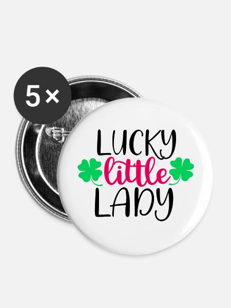 Lucky Little Lady - Buttons large 2.2'' (5-pack) - white