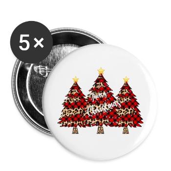 Sublimation Christmas Trees - Buttons large 2.2'' (5-pack) - white