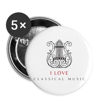 I love classical music - Buttons large 2.2'' (5-pack) - white