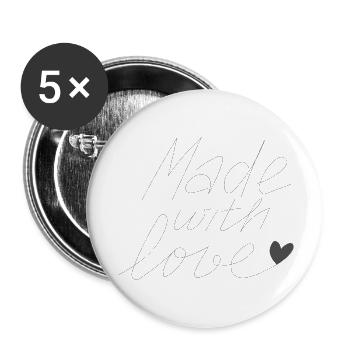 make with love - Buttons large 2.2'' (5-pack) - white