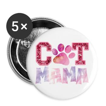 "Cat Mama Chic: Feline Love, Styled. - Buttons large 2.2'' (5-pack) - white