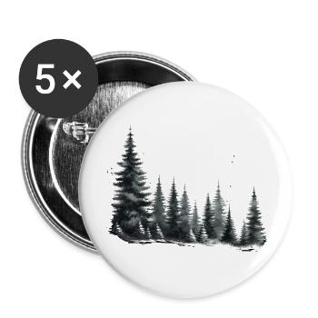 Pine Trees Design - Buttons large 2.2'' (5-pack) - white