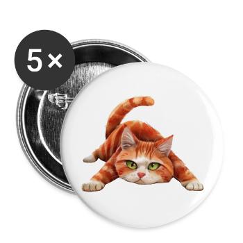 Funny Cat - Buttons large 2.2'' (5-pack) - white