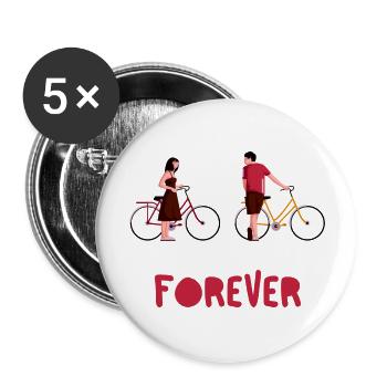 FOREVER LOVE - Buttons large 2.2'' (5-pack) - white