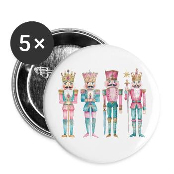 Nutcracker Christmas Holiday Party Festive - Buttons large 2.2'' (5-pack) - white