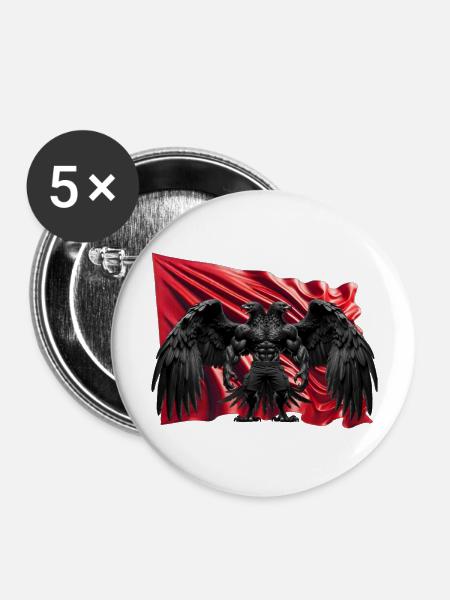 ALBANIA - Buttons large 2.2'' (5-pack) - white