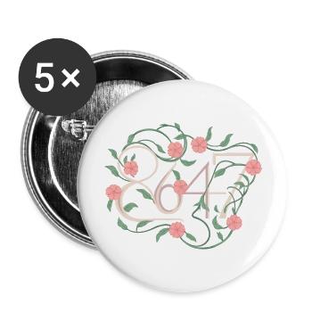 Floral Subtle Anti Trump 8647 86 47 Boho - Buttons large 2.2'' (5-pack) - white