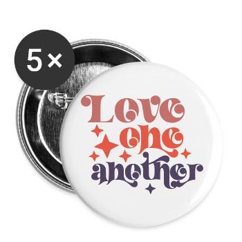 Love one another - Buttons large 2.2'' (5-pack) - white