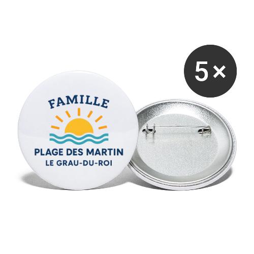 Family Beach Shirt – Plage des Martin Design - Buttons large 2.2'' (5-pack)
