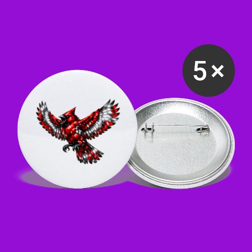 Silver Cardinal in Flight - Buttons large 2.2'' (5-pack)
