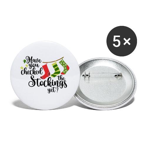 Checked the Stockings? - Buttons large 2.2'' (5-pack)