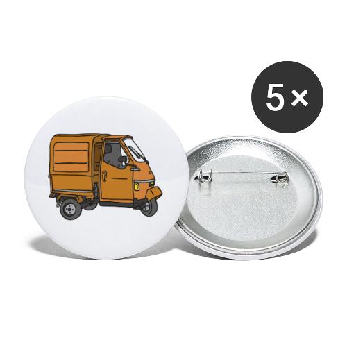 Orange tricycle transporter, old three-wheeled van - Buttons large 2.2'' (5-pack)