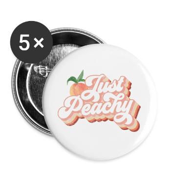 Just Peach Retro Vintage Style with Peach Pink - Buttons large 2.2'' (5-pack) - white