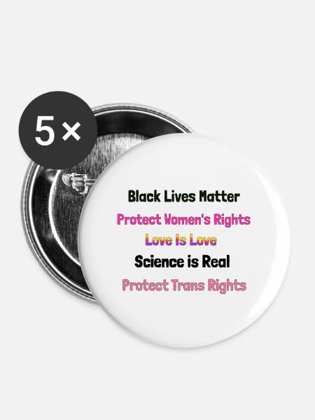 Human Rights - Buttons large 2.2'' (5-pack) - white