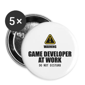 Game Developer At Work. Do Not Disturb - Buttons large 2.2'' (5-pack) - white