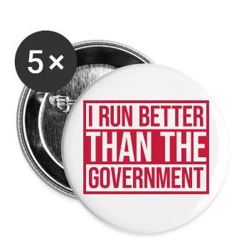 run better than government - Buttons large 2.2'' (5-pack) - white