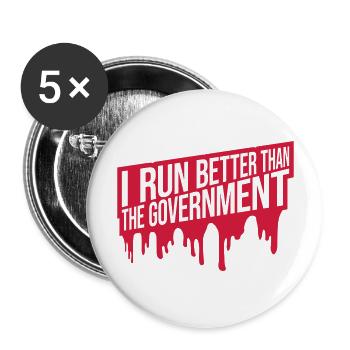 run better than government - Buttons large 2.2'' (5-pack) - white