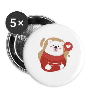 cut t-shirt - Buttons large 2.2'' (5-pack) - white