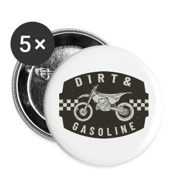 Dirt Gasoline Cross Bike Motorsport - Buttons large 2.2'' (5-pack) - white